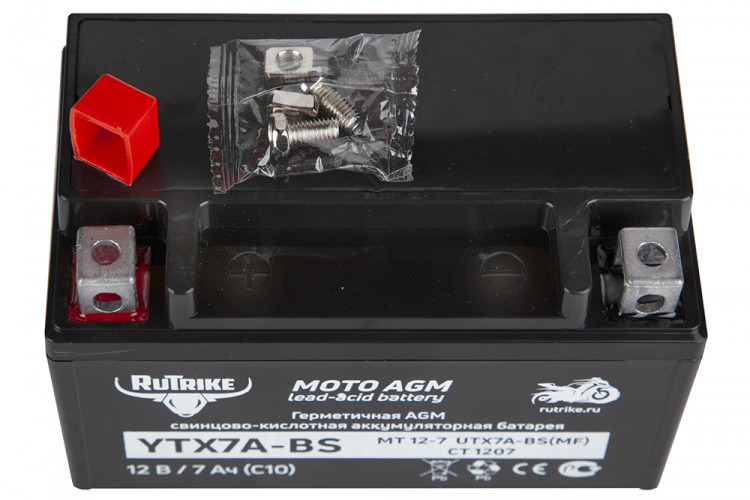 Аккумулятор стартерный для мототехники Rutrike YTX7A-BS (12V/7Ah) в Воронеже