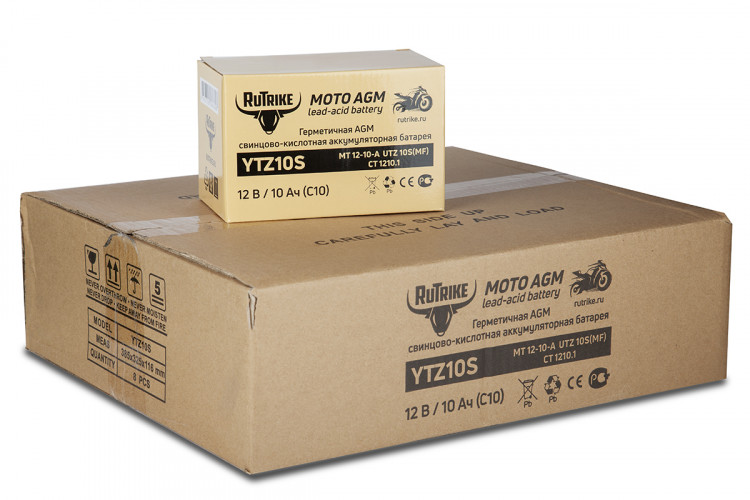 Аккумулятор стартерный для мототехники Rutrike YTZ10S (12V/10Ah) в Воронеже
