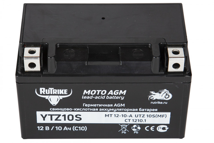 Аккумулятор стартерный для мототехники Rutrike YTZ10S (12V/10Ah) в Воронеже