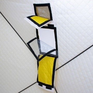 Палатка для рыбалки Helios утепл. Куб 1,8х1,8 желтый/серый в Воронеже