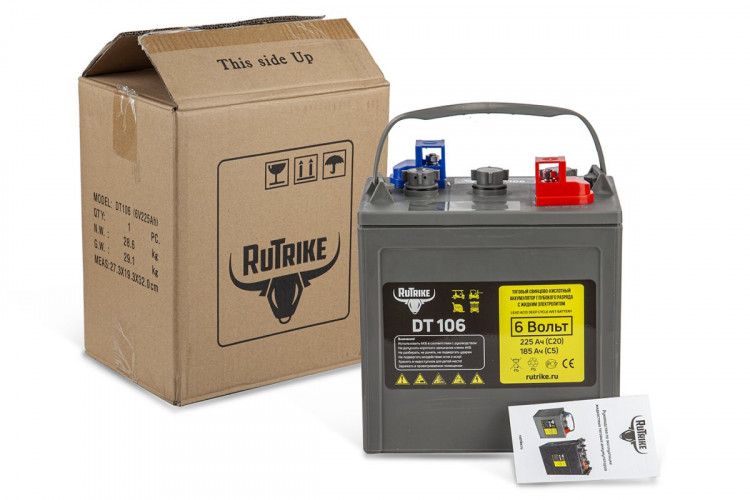 Тяговый аккумулятор RuTrike WET DT106 (T-105) 6V155A/H C3 в Воронеже