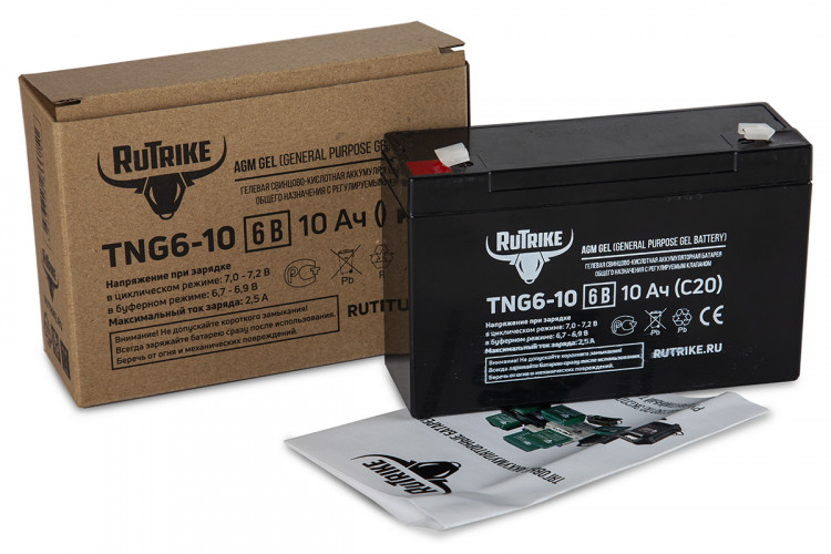 Тяговый гелевый аккумулятор RuTrike TNG 6-10 (6V10A/H C20) в Воронеже
