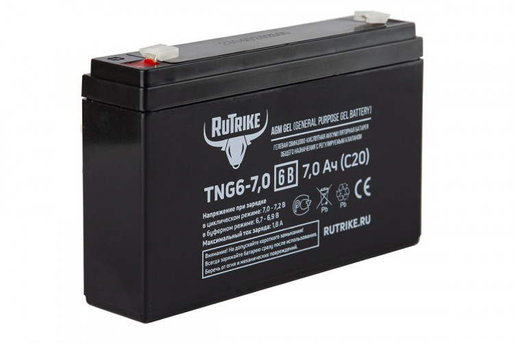Тяговый гелевый аккумулятор RuTrike TNG 6-7.0 (6V7.0 A/H C20) в Воронеже