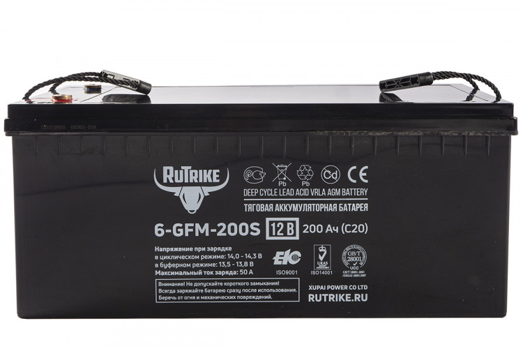Тяговый гелевый аккумулятор RuTrike 6-GFM-200 (12V200A/H C20) в Воронеже
