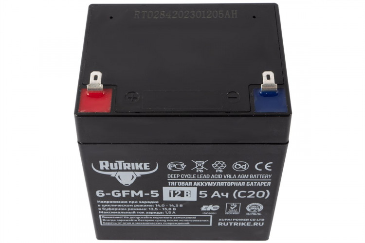 Тяговый гелевый аккумулятор RuTrike 6-GFM-5 (12V5A/H C20) в Воронеже