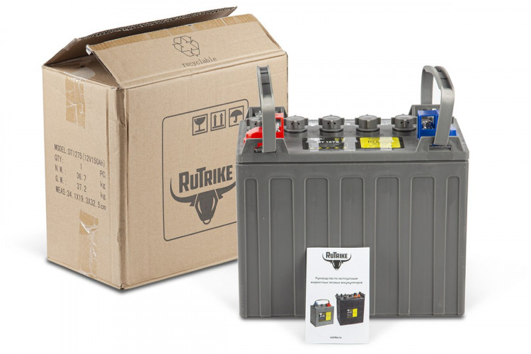 Тяговый аккумулятор RuTrike WET DT1275 (T1275) 12V100A/H C3 в Воронеже