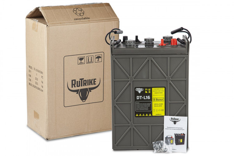 Тяговый аккумулятор RuTrike WET DTL16 (L16H-AC) 6V275A/H C3 в Воронеже