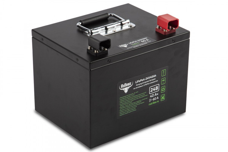 Тяговый железо-фосфатный аккумулятор RuTrike LiFePO4 24V40Ah (60A) в Воронеже