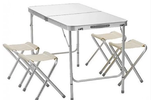 Набор стол раскладной водостойкий 120х60 и 4 табурета в Воронеже