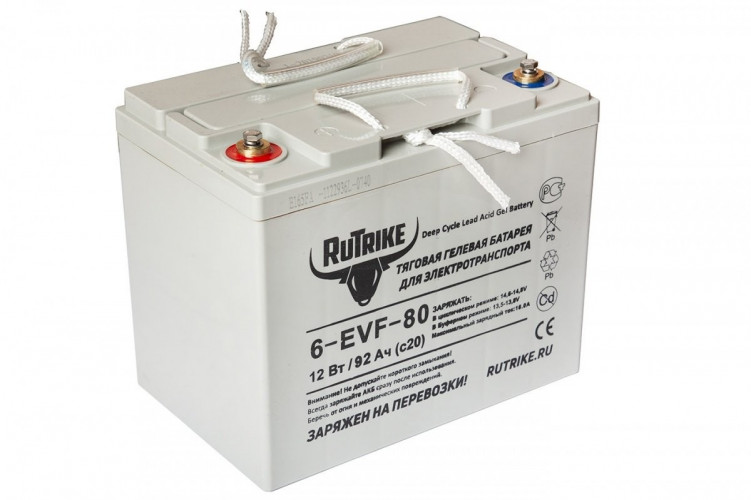 Тяговый гелевый аккумулятор RuTrike 6-EVF-80A (12V80A/H C3) в Воронеже