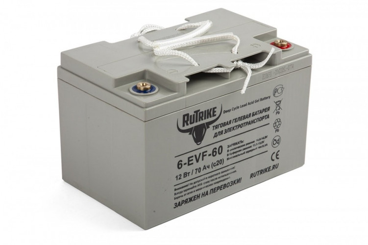 Тяговый гелевый аккумулятор RuTrike 6-EVF-60A (12V60A/H C3) в Воронеже