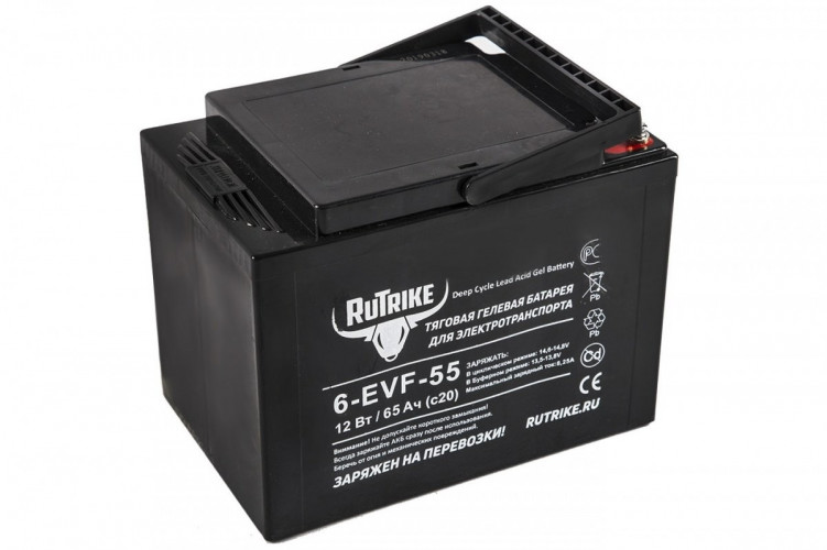 Тяговый гелевый аккумулятор RuTrike 6-EVF-55A (12V55A/H C3) в Воронеже